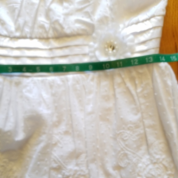Sequin Hearts Fit and Flair White Dress Size 14 Girls 2 Tiered Tulle - Picture 7 of 8